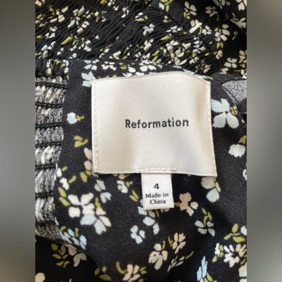 NEW Reformation Bryson Colette Floral Black Midi Dress | size 4 - Picture 11 of 14